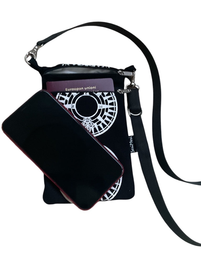 Mobile phone bag, Compass rose pattern