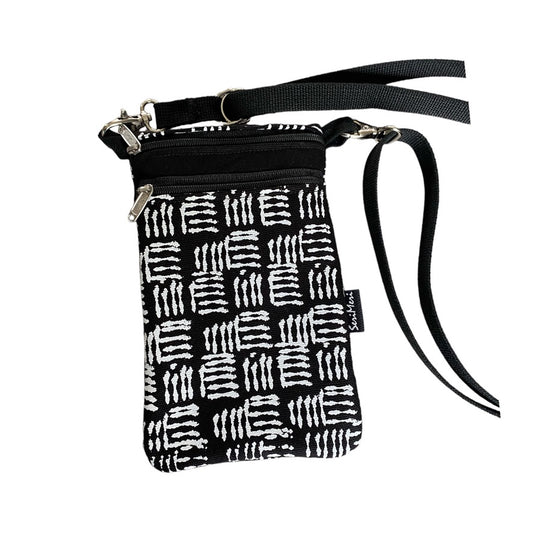 Mobile phone bag, cotton fabric with braid pattern