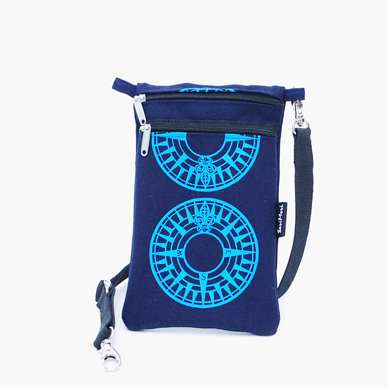 Mobile phone bag, Compass rose pattern